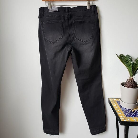 NWT RUFF HEWN BLACK GREY SLIT KNEE JEANS SZ 8 - Picture 5 of 8